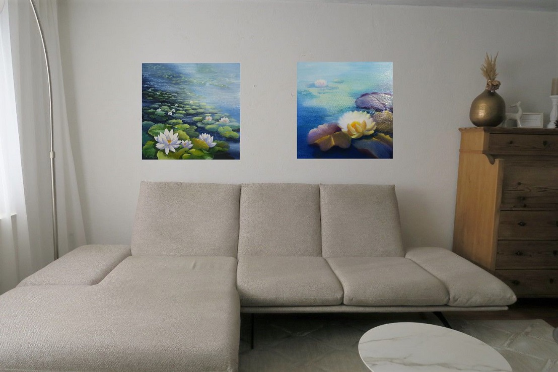 Seerosen Bilder und Gemälde in Oel kaufen